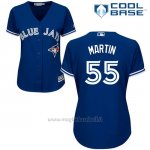 Maglia Baseball Donna Toronto Blue Jays Russell Martin Cool Base Royal