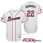 Maglia Baseball Uomo Atlanta Braves 2017 Estrellas y Rayas 22 Nick Markakis Bianco Flex Base