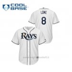 Maglia Baseball Uomo Tampa Bay Rays 8 Brandon Lowe Cool Base Bianco