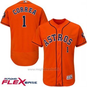 Maglia Baseball Uomo Houston Astros Carlos Correa Autentico Collezione Flex Base Arancione