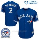 Maglia Baseball Uomo Toronto Blue Jays Troy Tulowitzki 2 Cool Base 40 Anniversario