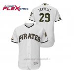 Maglia Baseball Uomo Pittsburgh Pirates Francisco Cervelli 150th Aniversario Patch Autentico Flex Base Bianco