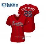 Maglia Baseball Donna Atlanta Braves Mike Foltynewicz Cool Base Majestic Alternato 2019 Rosso