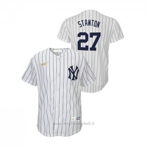 Maglia Baseball Bambino New York Yankees Giancarlo Stanton Cooperstown Collection Primera Bianco