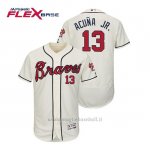 Maglia Baseball Uomo Atlanta Braves Ronald Acuna Jr. Flex Base Autentico Collezione Alternato 2019 Crema