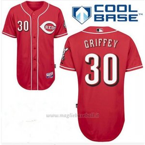 Maglia Baseball Uomo Cincinnati Reds Ken Griffey 30 Autentico Collezione Scarlet Cool Base Giocatore