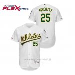Maglia Baseball Uomo Oakland Athletics Stephen Piscotty 150th Aniversario Patch Autentico Flex Base Bianco