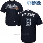 Maglia Baseball Uomo Atlanta Braves 8 Jace Peterson Blu Autentico Collezione Cool Base