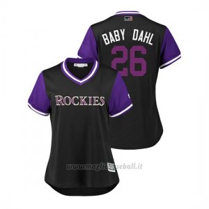 Maglia Baseball Donna Colorado Rockies David Dahl 2018 Llws Players Weekend Baby Dahl Nero