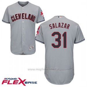 Maglia Baseball Uomo Cleveland Indians Danny Salazar Grigio Autentico Collezione Flex Base
