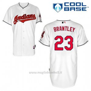 Maglia Baseball Uomo Cleveland Indians Michael Brantley 23 Bianco 1ªCool Base