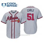 Maglia Baseball Uomo Atlanta Braves Shane Carle Cool Base Majestic Road 2019 Grigio