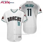 Maglia Baseball Uomo Arizona Diamondbacks 11 A.j. Pollock Bianco Aqua 1ª20 Anniversario Flex Base