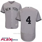 Maglia Baseball Uomo New York Yankees Lou Gehrig Majestic Autentico Collezione Flex Base Grigio