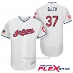 Maglia Baseball Uomo Cleveland Indians 2017 Estrellas y Rayas Cody Allen Bianco Flex Base