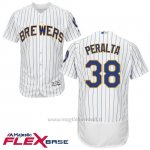 Maglia Baseball Uomo Milwaukee Brewers Wily Peralta Bianco Autentico Collezione Flex Base