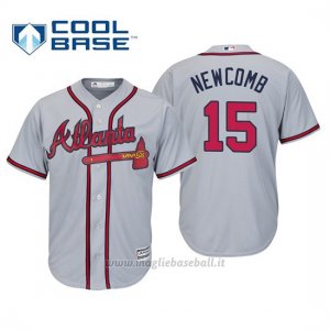 Maglia Baseball Uomo Atlanta Braves Sean Newcomb Cool Base Majestic Road 2019 Grigio