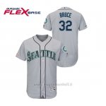 Maglia Baseball Uomo Seattle Mariners Jay Bruce 150th Aniversario Patch Autentico Flex Base Grigio