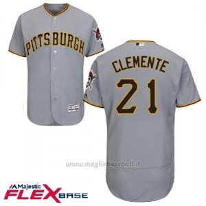 Maglia Baseball Uomo Pittsburgh Pirates Roberto Clemente Grigio Flex Base