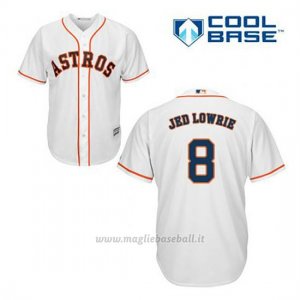 Maglia Baseball Uomo Houston Astros Jed Lowrie 8 Bianco 1ªCool Base