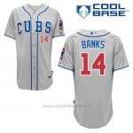 Maglia Baseball Uomo Chicago Cubs 14 Ernie Banks Grigio Alterner Cool Base