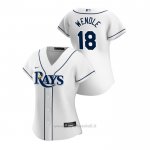 Maglia Baseball Donna Tampa Bay Rays Joey Wendle 2020 Replica Primera Bianco