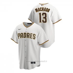 Maglia Baseball Uomo San Diego Padres Manny Machado Replica Primera Bianco Marrone