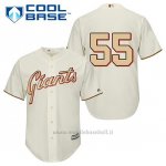 Maglia Baseball Uomo San Francisco Giants Tim Lincecum 55 Crema Commemoratif Cool Base
