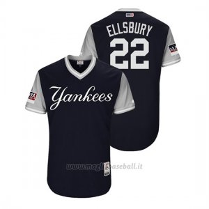 Maglia Baseball Uomo New York Yankees Jacoby Ellsbury 2018 Llws Players Weekend Ellsbury Blu