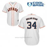 Maglia Baseball Uomo Houston Astros Nolan Ryan 34 Bianco 1ªCool Base