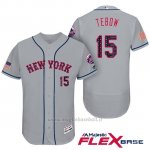 Maglia Baseball Uomo New York Mets 2017 Estrellas y Rayas Tim Tebow Grigio Flex Base
