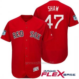 Maglia Baseball Uomo Boston Red Sox Travis Shaw Rosso 2017 Allenamento Primaverile Flex Base Giocatore