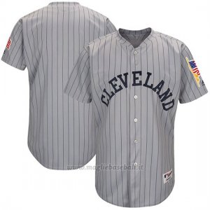 Maglia Baseball Uomo Cleveland Indians Grigio 1917 Turn Back The Clock