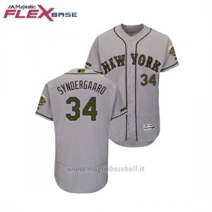 Maglia Baseball Uomo New York Mets Noah Syndergaard 2018 Dia de los Caidos Flex Base Grigio