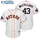 Maglia Baseball Uomo Houston Astros 2017 World Series Campione Lance Mccullers Bianco Cool Base