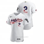 Maglia Baseball Uomo Oakland Athletics Khris Davis 2020 Stars & Stripes 4th of July Bianco