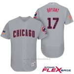 Maglia Baseball Uomo Chicago Cubs 2017 Estrellas y Rayas Cubs 17 Kris Bryant Grigio Flex Base