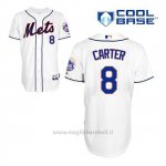 Maglia Baseball Uomo New York Mets Gary Carter 8 Bianco Alterner Cool Base