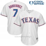 Maglia Baseball Uomo Texas Rangers Mens Ivan Rodriguez Bianco Cool Base