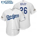 Maglia Baseball Uomo Los Angeles Dodgers 2017 Postseason Chase Utley Bianco Cool Base