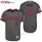 Maglia Baseball Uomo Arizona Diamondbacks 2017 Estrellas y Rayas 16 Chris Owings Grigio Flex Base