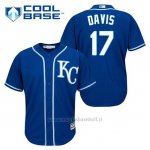 Maglia Baseball Uomo Kansas City Royals Wade Davis 17 Blu Alterner Cool Base