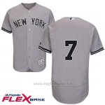 Maglia Baseball Uomo New York Yankees Mickey Mantl Majestic Autentico Collezione Flex Base Grigio