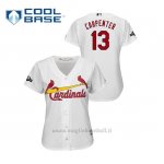 Maglia Baseball Donna St. Louis Cardinals 13 Matt Carpenter 2019 Postseason Cool Base Bianco