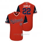 Maglia Baseball Uomo Washington Nationals Juan Soto 2018 Llws Players Weekend Juanjo Rosso