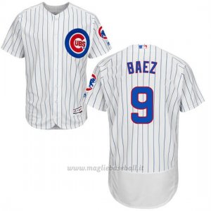 Maglia Baseball Uomo Chicago Cubs 9 Javier Baez Autentico Collezione Flex Base Bianco