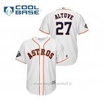 Maglia Baseball Uomo Houston Astros 27 Jose Altuve 2019 World Series Bound Cool Base Bianco