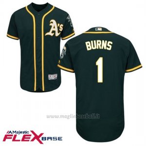 Maglia Baseball Uomo Oakland Athletics Billy Burns Verde Autentico Collezione Flex Base Custom