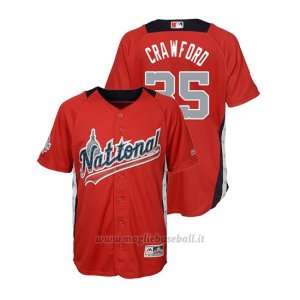 Maglia Baseball Bambino All Star Game Majestic Brandon Crawford 2018 1ªRun Derby National League Rosso