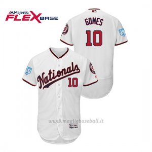 Maglia Baseball Uomo Washington Nationals Yan Gomes 2019 Entrenamiento De Primavera Flex Base Bianco